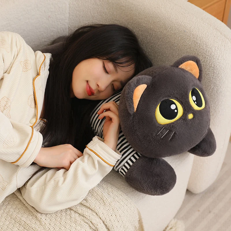 Almohada de felpa de gato Kawaii para amantes de los gatos
