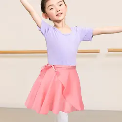 Falda de ballet cruzada en gasa para niñas – Lazo ajustable