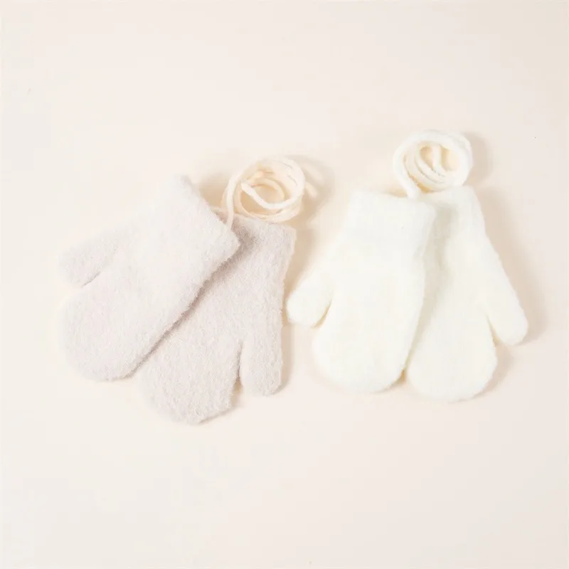 Guantes de invierno para niño con cordón, antideslizantes térmicos
