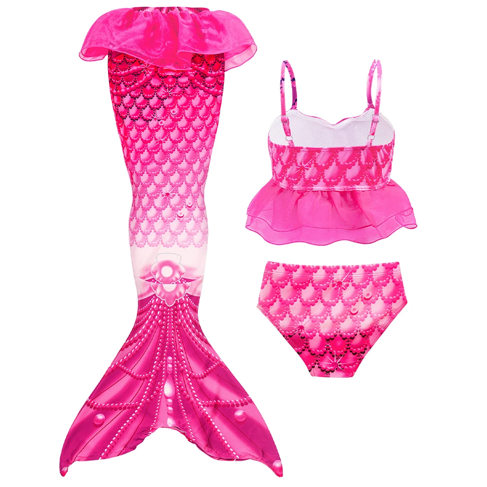 Traje de baño infantil sirena con falda tipo vestido princesa para nadar