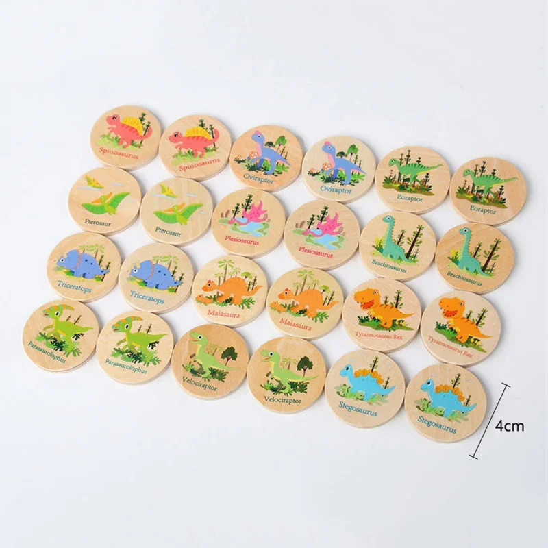Juego de memoria dinosaurios – Juguete educativo de madera para niños - imagen 4