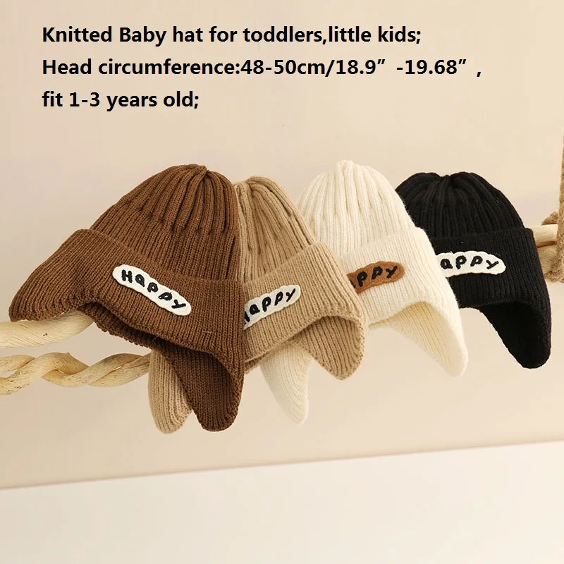 Gorro tejido para bebé de invierno con protección de oídos cálida - imagen 2