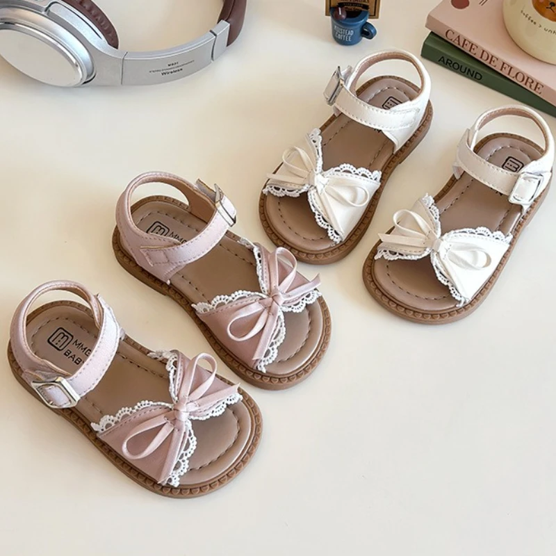 Sandalias de verano antideslizantes con encaje para niña - imagen 4