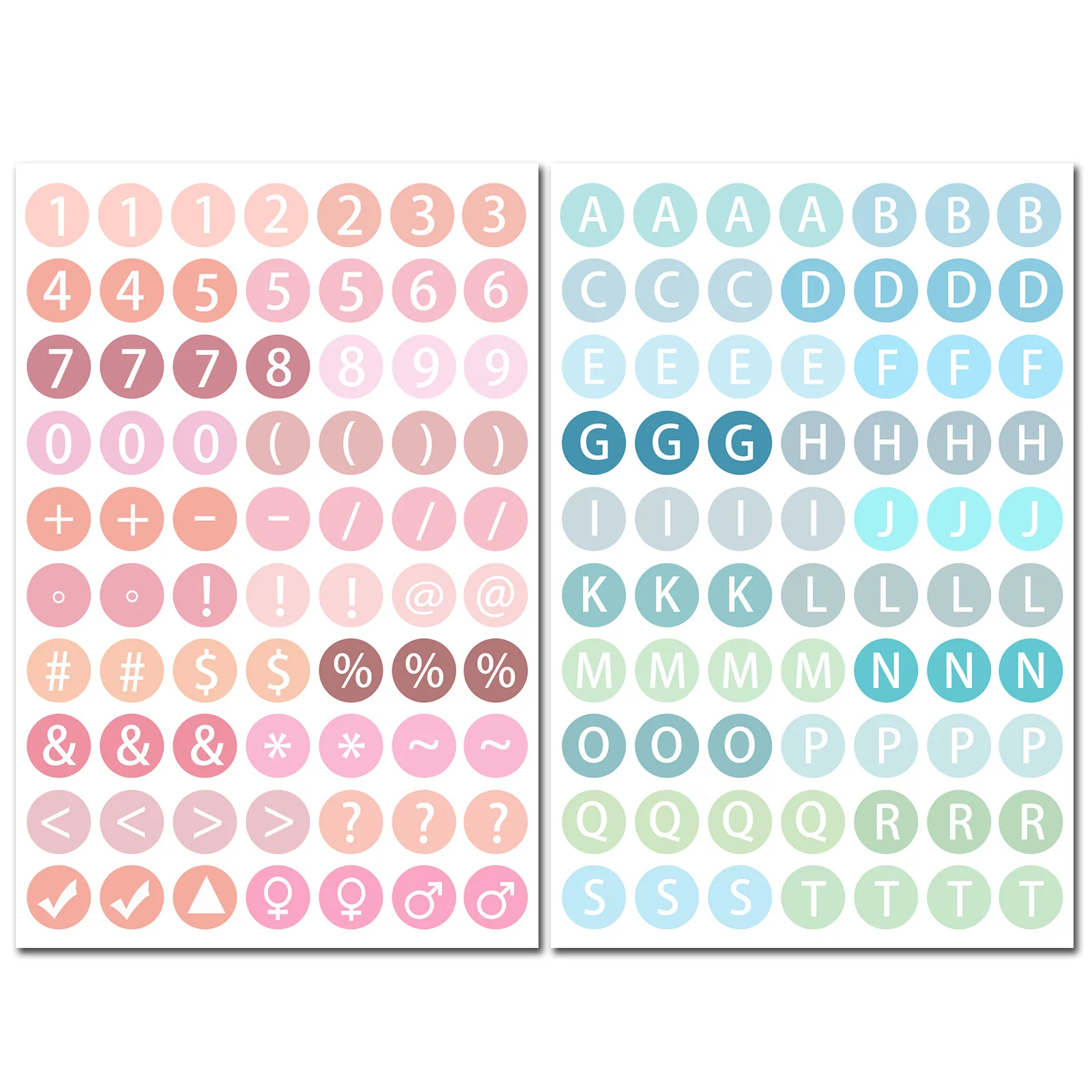 Combinación de letras y decoración en tarjetas