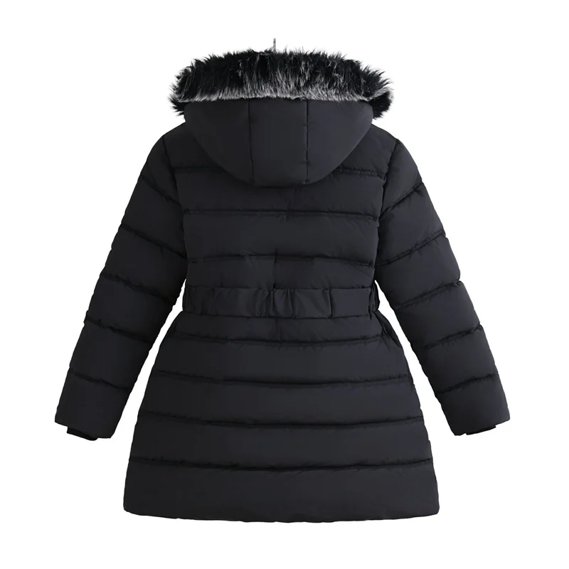 Abrigo de terciopelo para niña con capucha – invierno cálido