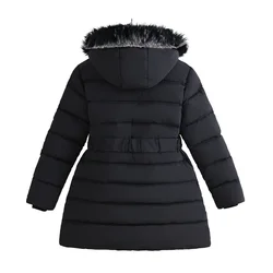 Abrigo de terciopelo para niña con capucha – invierno cálido
