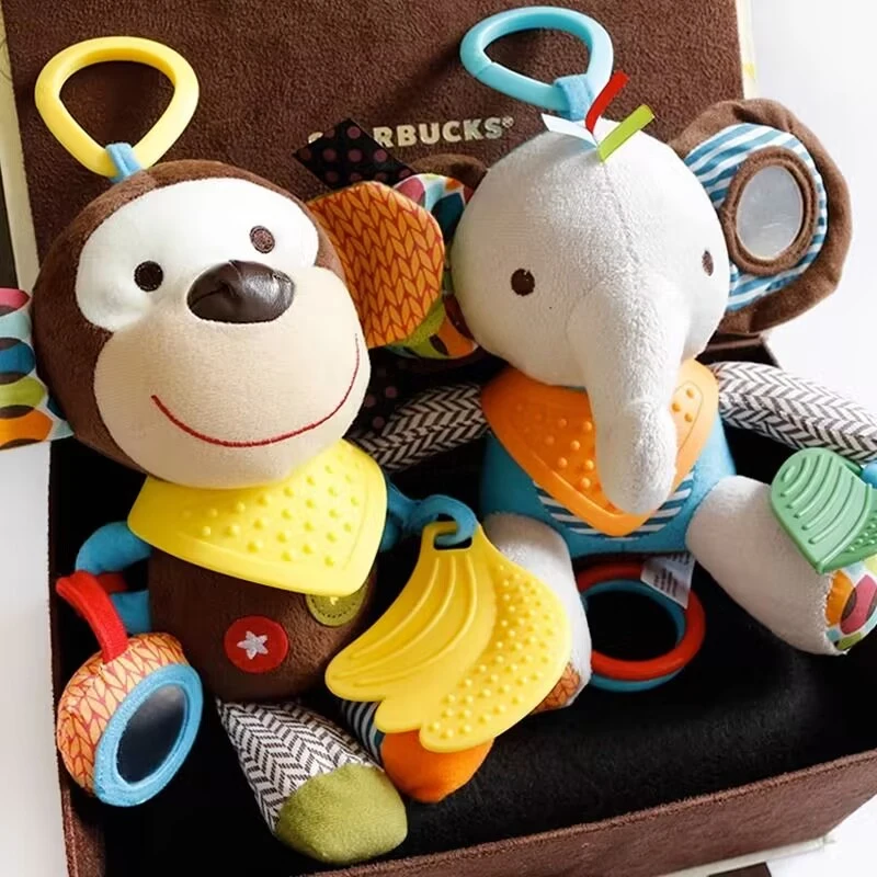 Sonajero de peluche sensorial con animales colgantes para cuna - imagen 5