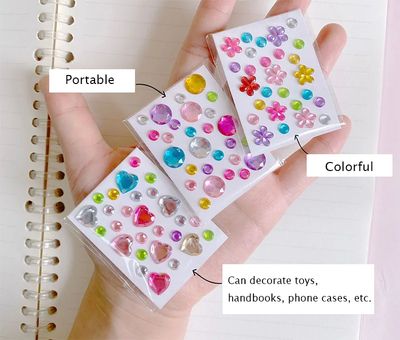 Pegatinas Mini de diamantes acrílicos 3D – Decoración artesanal para niños - imagen 2