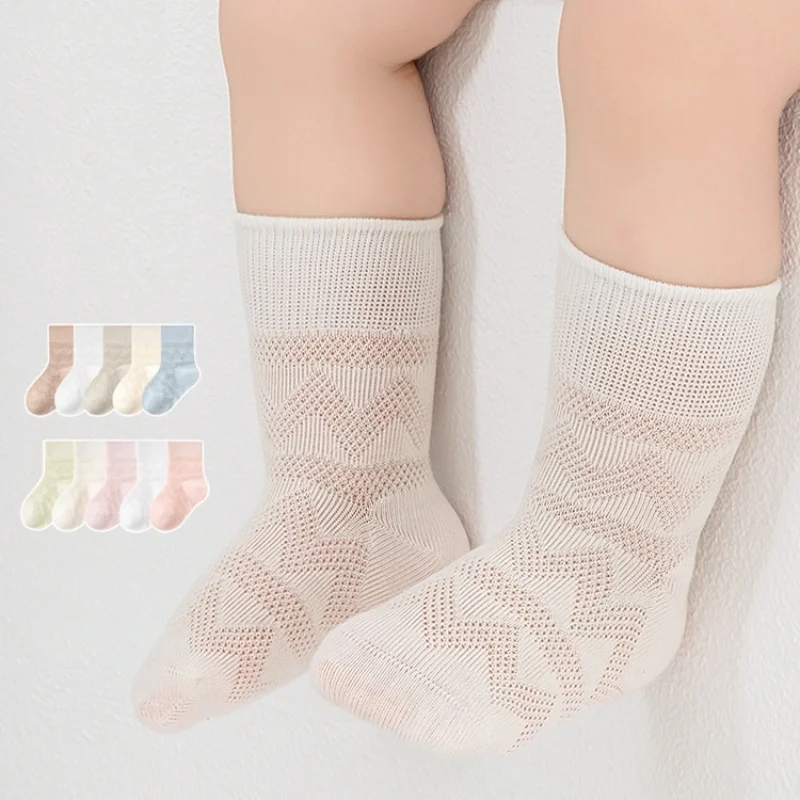 Calcetines de algodón con malla fina para bebé – Cómodos primavera verano