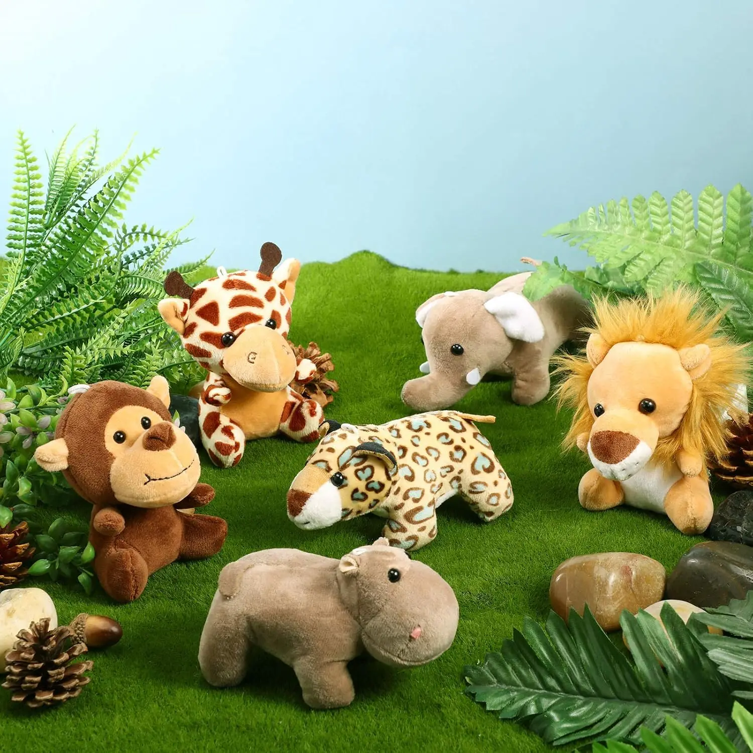 Llavero de peluche safari con mini animales de la selva - imagen 5