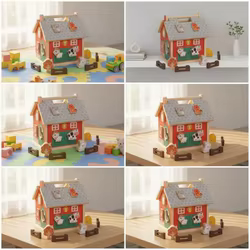 Rompecabezas de madera encajable multicolor Casa de Campo infantil