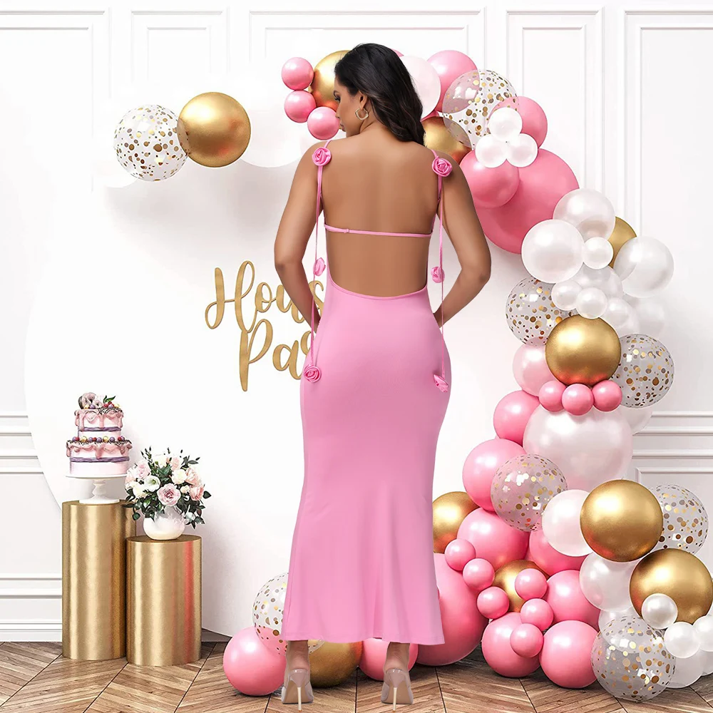 Vestido de verano largo de maternidad con tirantes y motivo floral - imagen 4