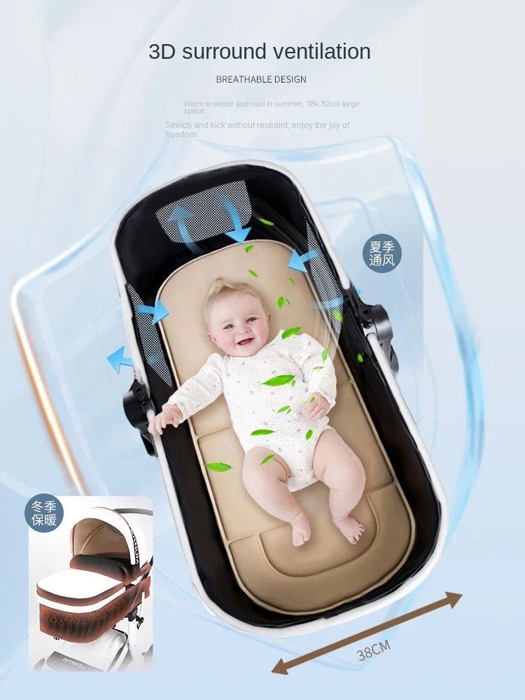 Cochecito portátil reclinable bidireccional para bebé recién nacido - imagen 3