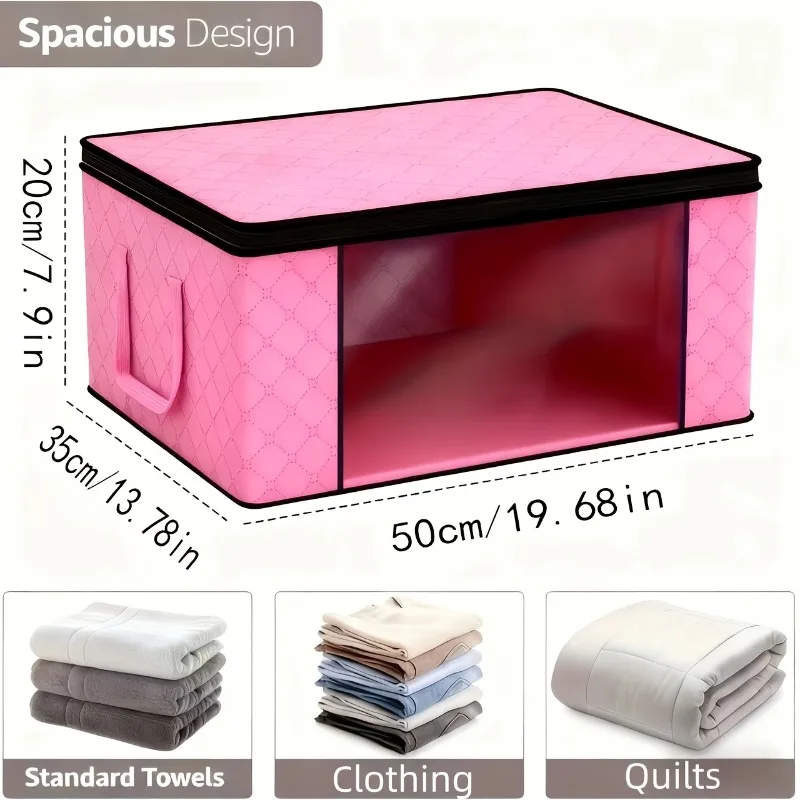 Contenedor plegable con cremallera y ventana transparente para cama - imagen 3