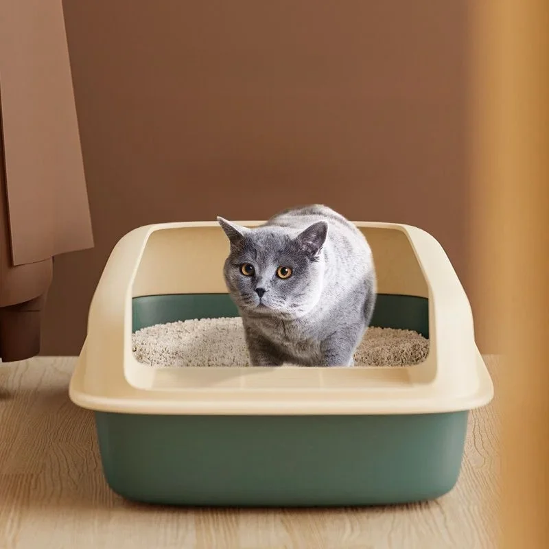 Arenero antisalpicaduras para gatos con bandeja fácil limpieza - imagen 5