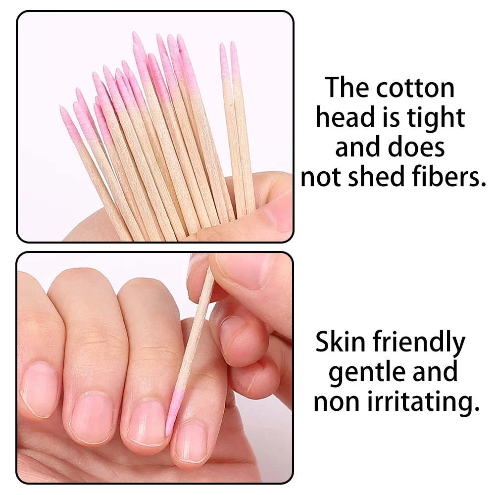 Clean Sticks Palitos de algodón con punta de madera para manicura - imagen 4
