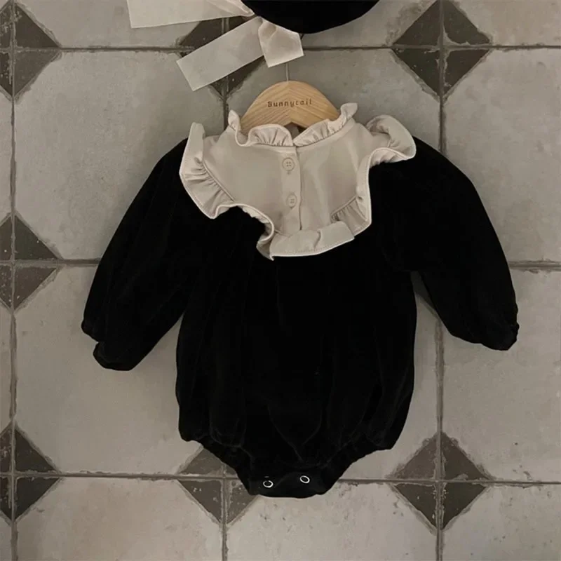 MILANCEL mono bebé de otoño con encaje y sombrero, holgado fino