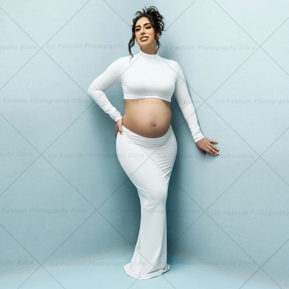 Vestido de maternidad para fotos con tejido elástico y ajuste - imagen 5