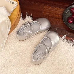 Zapatos de piel Mary Jane para niñas estilo princesa retro