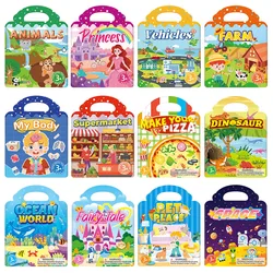 Pegatinas reutilizables multi-tema - Libro Montessori portátil