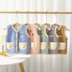 Chaleco de terciopelo abombado infantil - Abrigo de invierno calido