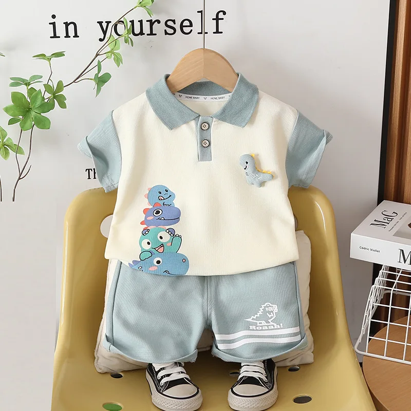 Conjunto de verano para bebés con camiseta manga corta y bermuda - imagen 2