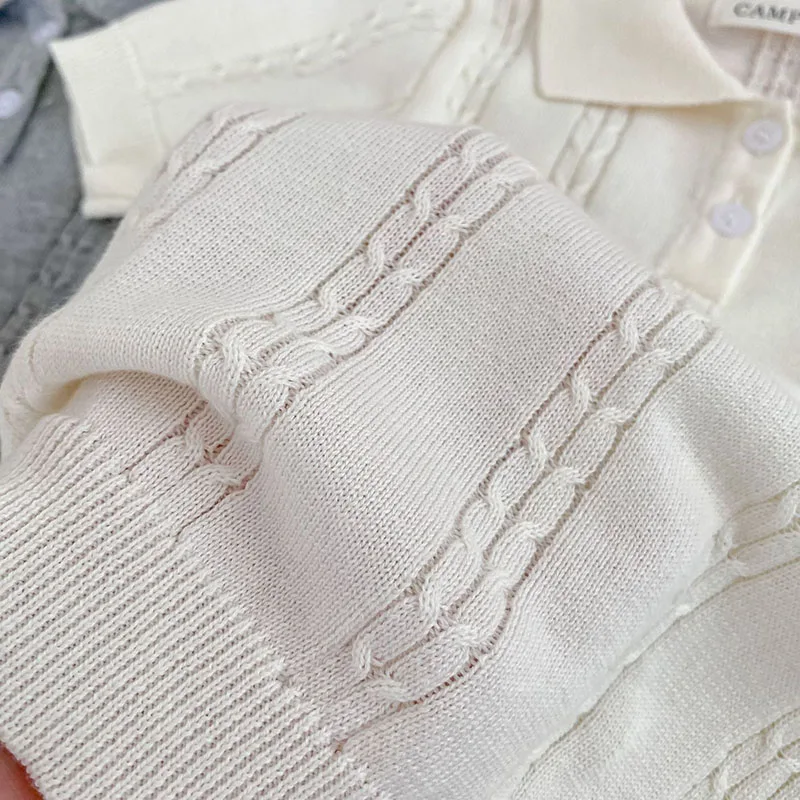 Polo de verano unisex de punto holgado y ventilado, color liso - imagen 3