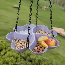 Comedero para pájaros colgante en forma de flor con cadena