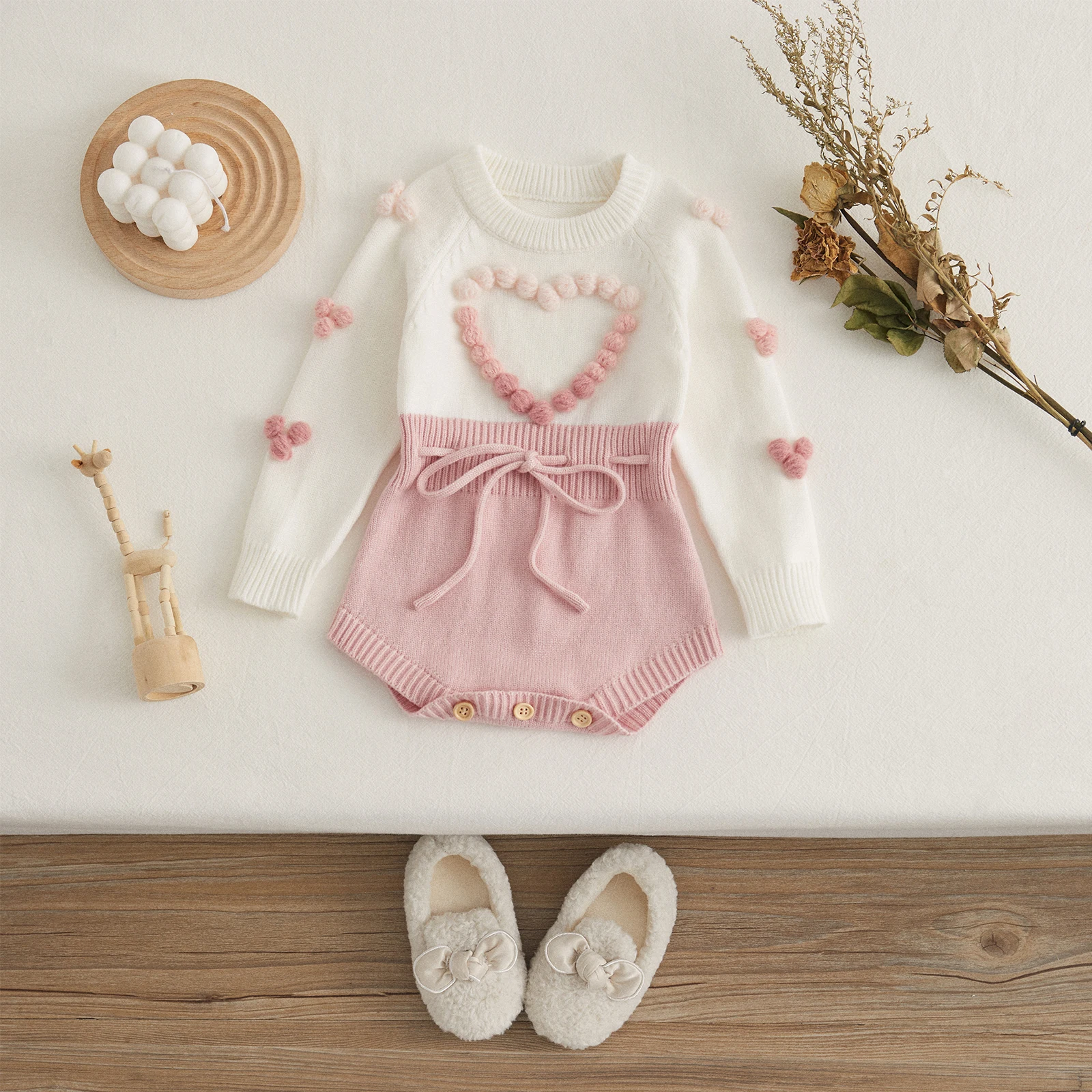 VISgogo jersey de punto con corazón para bebé niña – Otoño Invierno - imagen 4
