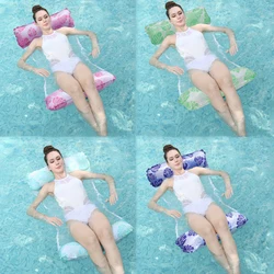 Hamaca flotante inflable a rayas diagonales para natación en PVC