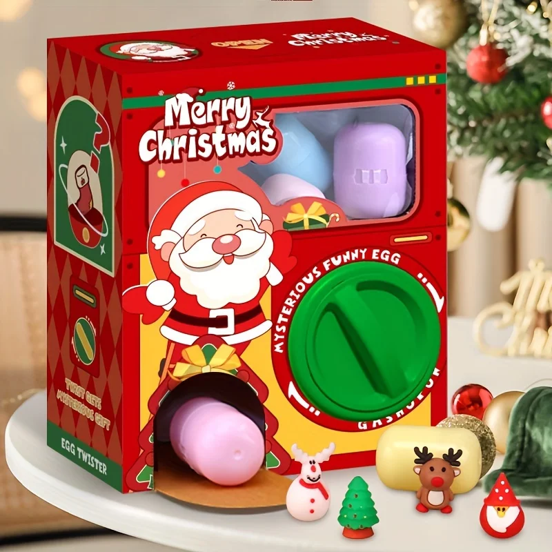 Huevo giratorio de madera con reno – Juguete navideño para niños - imagen 4