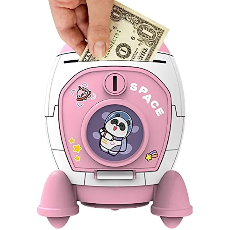 Hucha cohete espacial para niños – Juguete educativo de ahorro