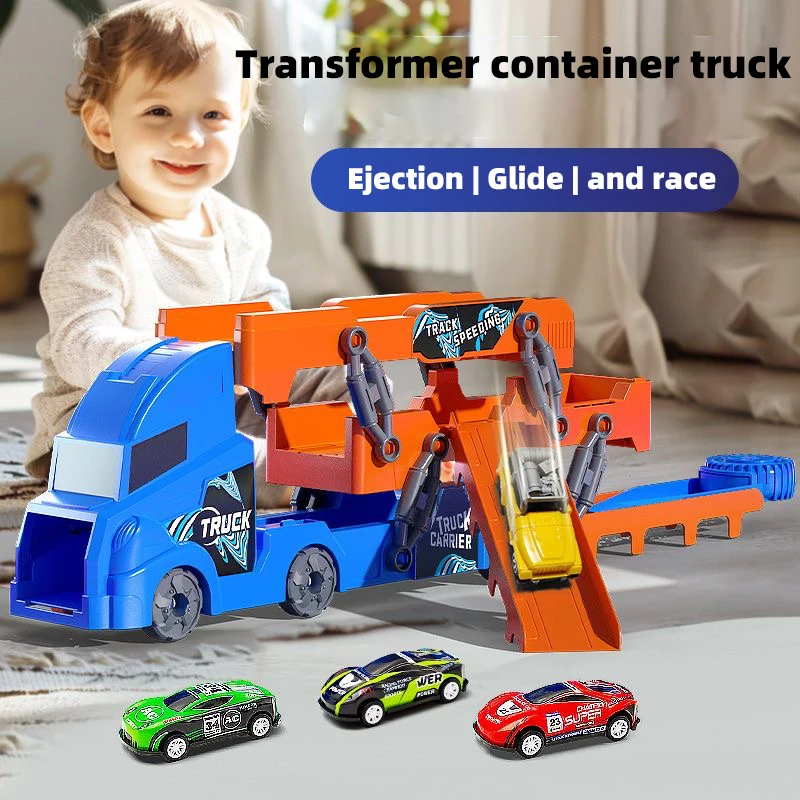 Coche de juguete transformable plegable con contenedor y taxi - imagen 5