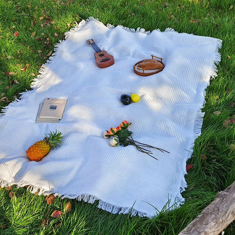 Mantel de picnic exterior en lino para camping y coche - imagen 3