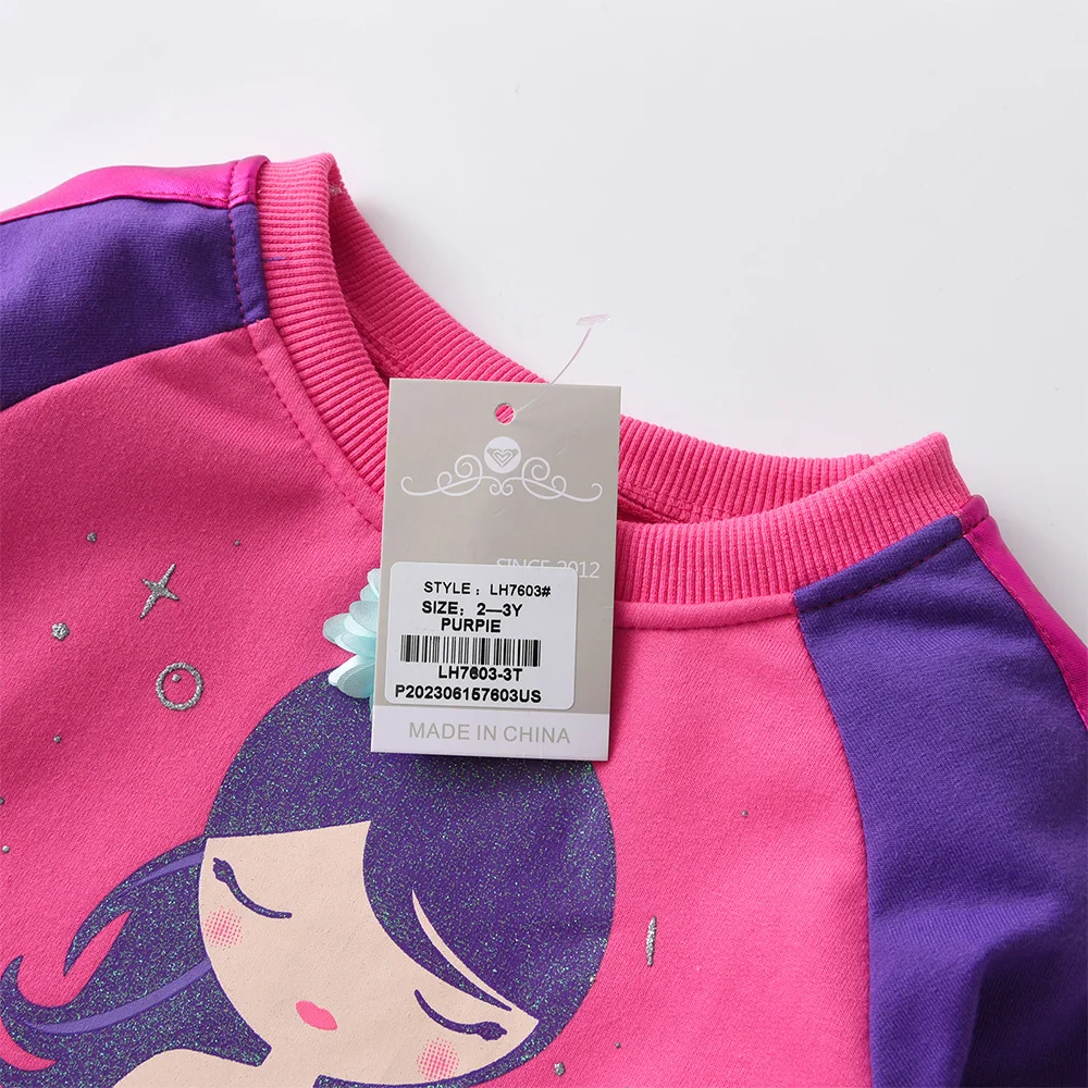 Colorido y estampado infantil del vestido DXTON