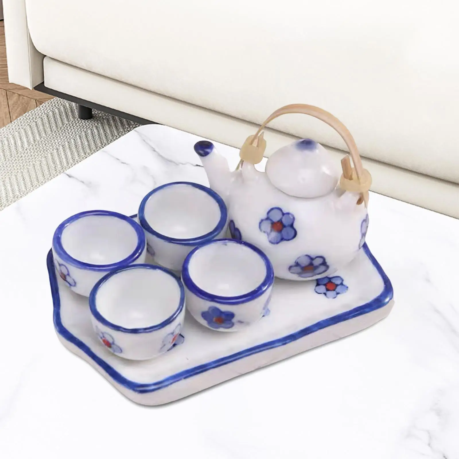 Juego de té cerámica miniatura para muñecas, vajilla - imagen 3