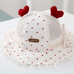 Gorro de pescador en malla para bebé con protección solar