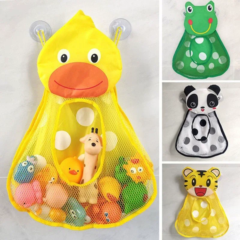 Bolsa organizadora para juguetes baño con ventosas y red de malla