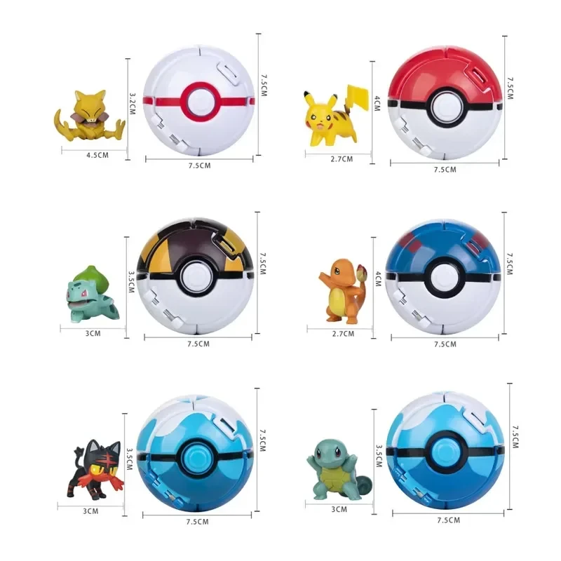 Figura de Pokémon Poké Ball tipo acción con Pikachu y Charizard - imagen 4