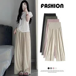 Pantalón premamá de pierna ancha, largo y suelto para verano