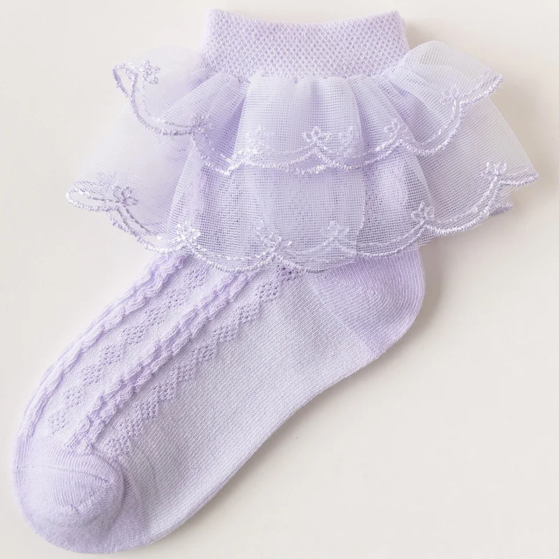 Calcetines de encaje para niña en algodón suave primavera verano - imagen 4