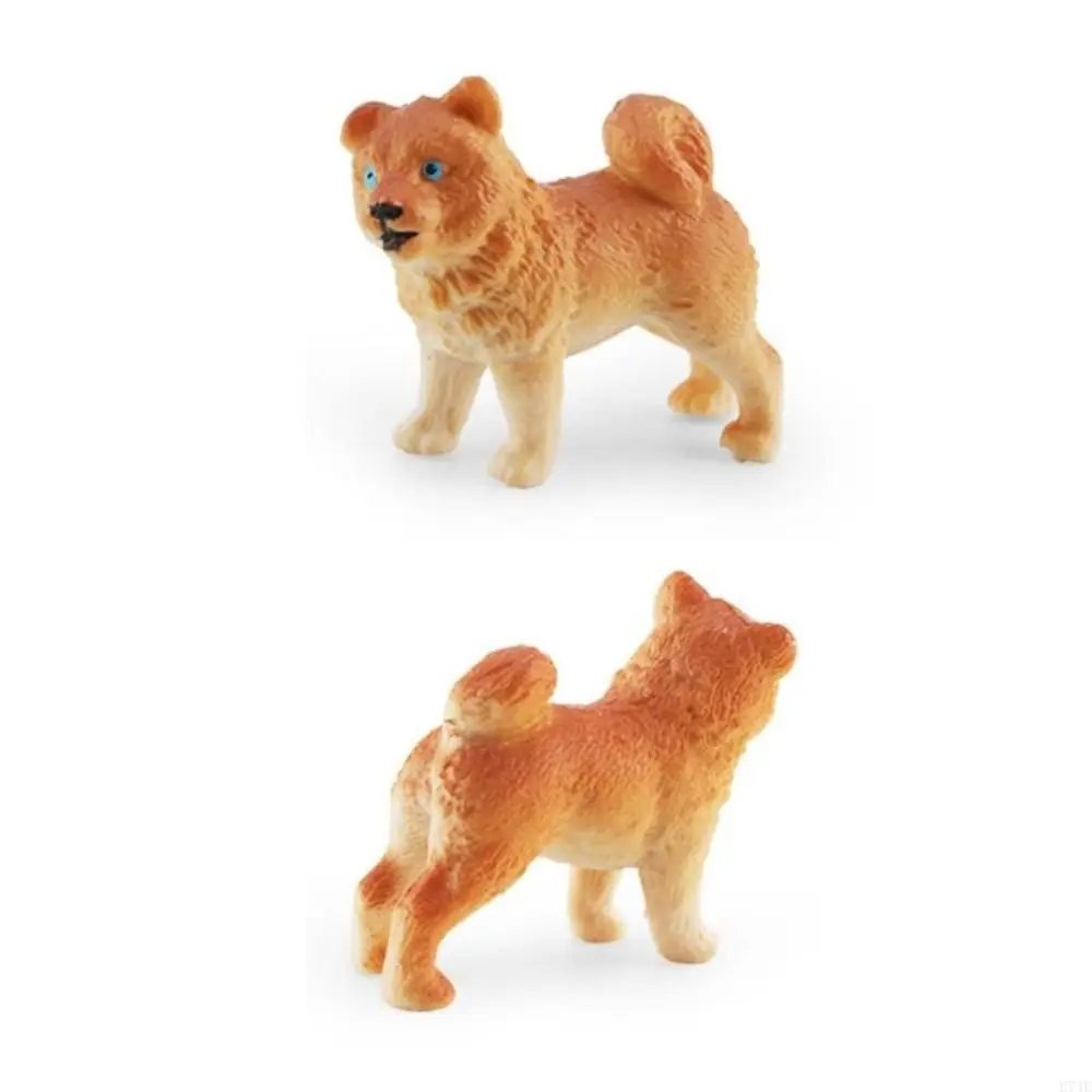 Figuras de perros realistas pintadas a mano, mini cachorros - imagen 2
