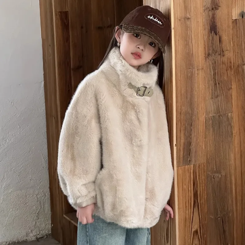 Abrigo acolchado de piel sintética para niños de invierno - imagen 3