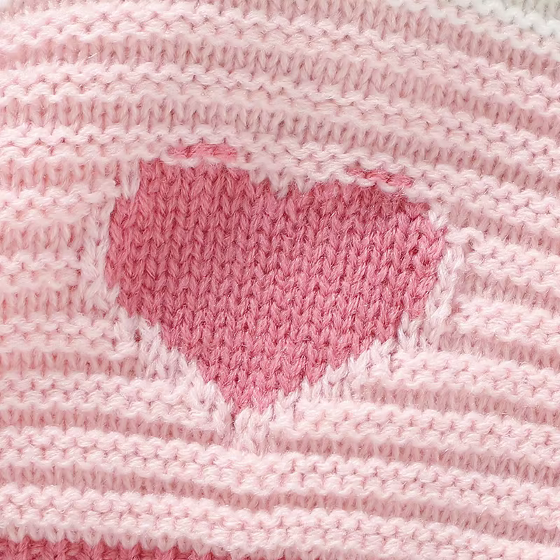 Chaquetas de punto corazón rosa bebé niños otoño invierno - imagen 5