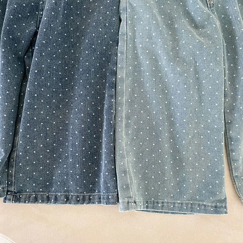 Pantalones de lunares para niña, uso en exterior