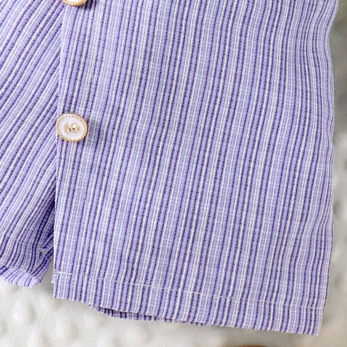 Conjunto de niña con lazo de algodón, pantalón a cuadros y gorro - imagen 4