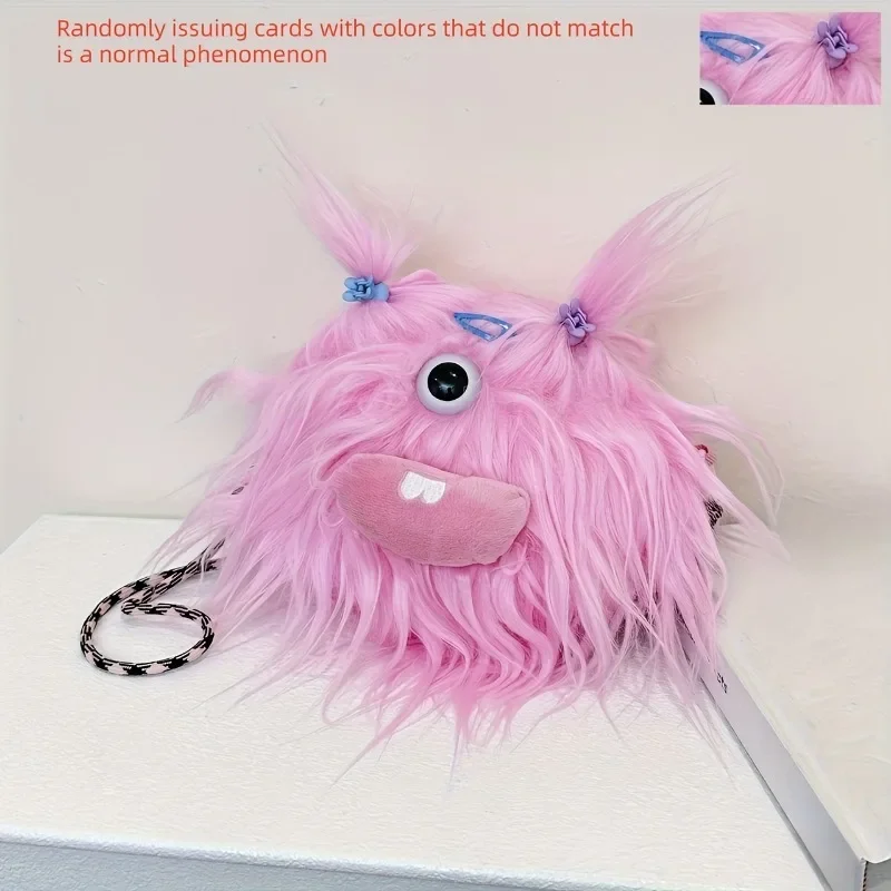 Bolso de peluche cruzado muñeca monstruo para niñas - imagen 4