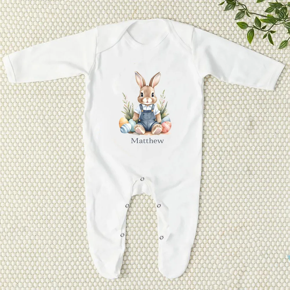 Pijama de Pascua para bebé recién nacido con nombre - imagen 3