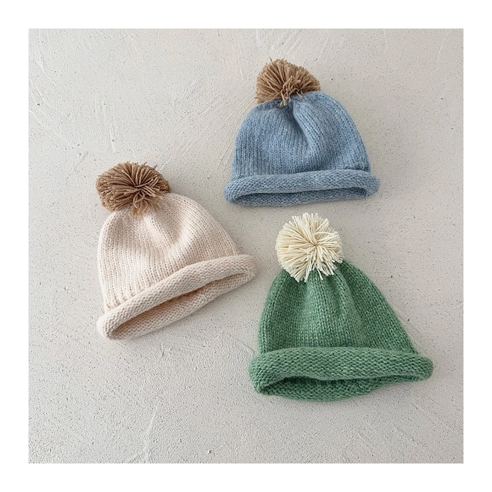 MILANCEL gorro de invierno tejido infantil de punto con pompón suave - imagen 5