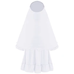 Bata musulmana para niña con hijab y borlas para Eid